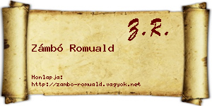 Zámbó Romuald névjegykártya